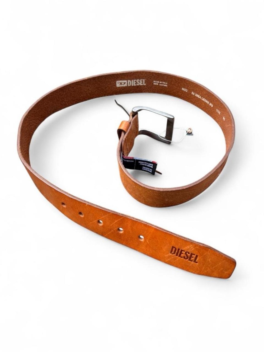 NEW Diesel Brown Leather Belt – Size 90 (US 35”)